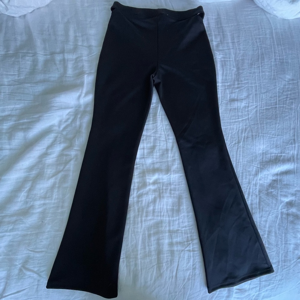 Womens Super-High Rise Hip Cut Out Flare Pants
